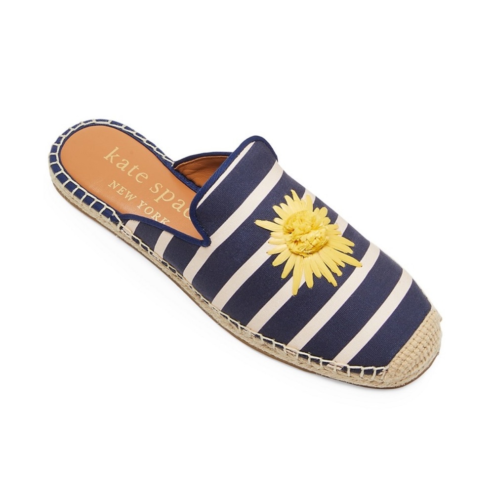 Kate Spade Solero Stripe Espadrille Slide Sandals Sunflower Size 7